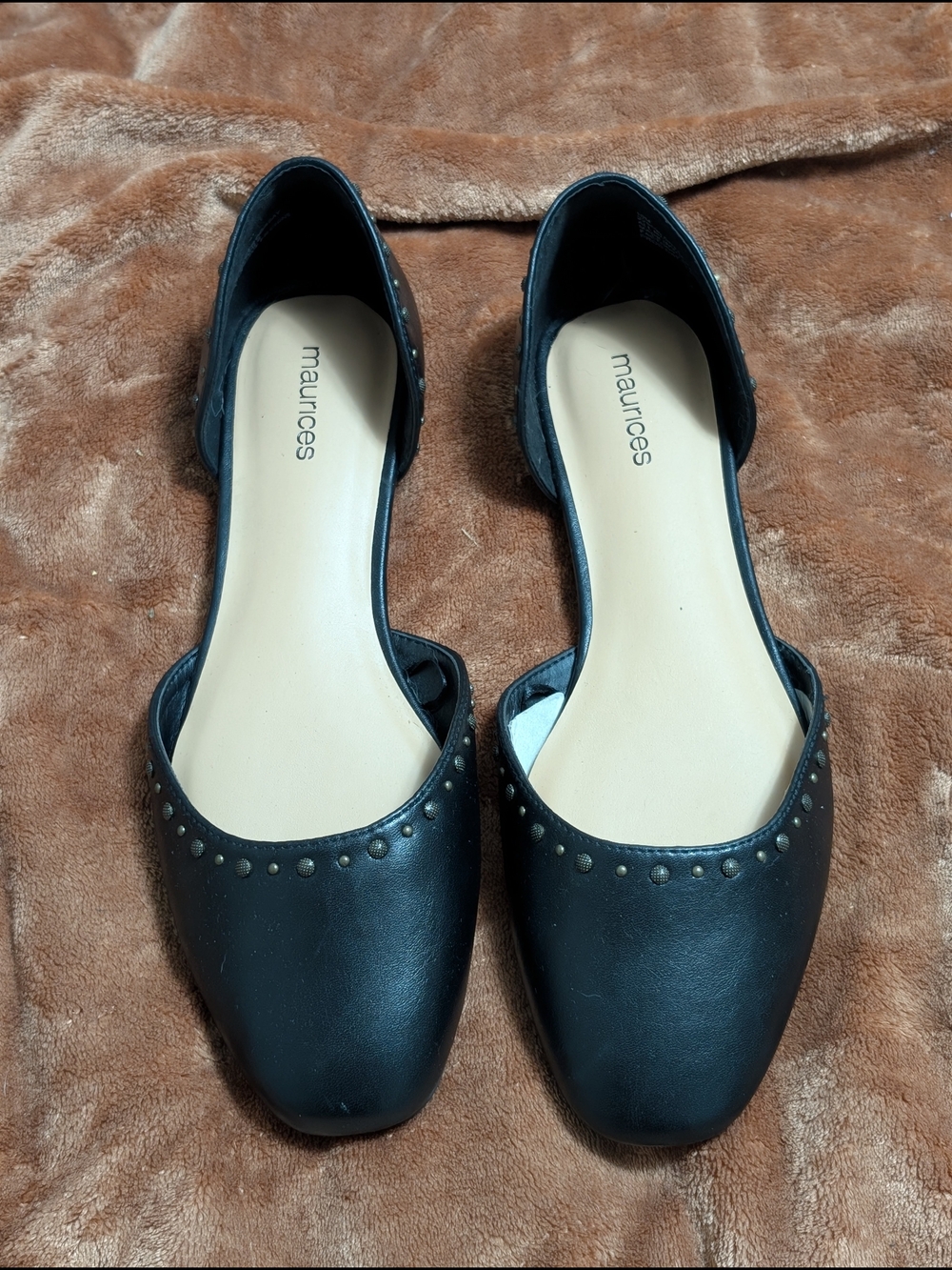 Maurices Black Studded D'Orsay Flats - Sleek Cutout Style
